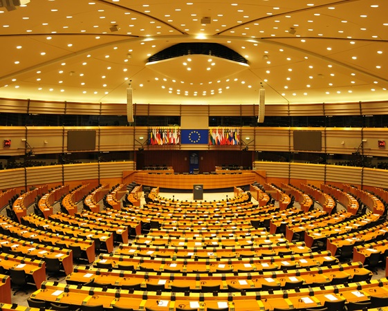 A photo of the European Parliament Hemicycle
